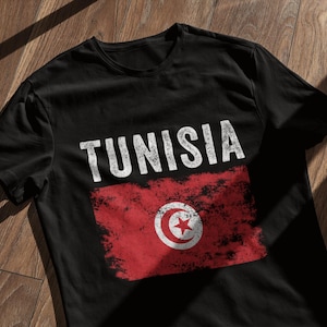 Drapeau tunisien en détresse - T-shirt drapeau tunisien
