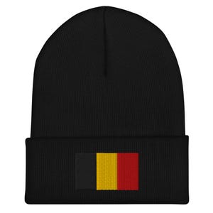 Belgium Flag Beanie - Embroidered Winter Hat