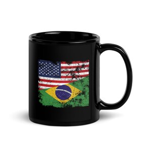 Brazil USA Flag Mug