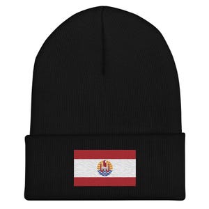 French Polynesia Flag Beanie - Embroidered Winter Hat
