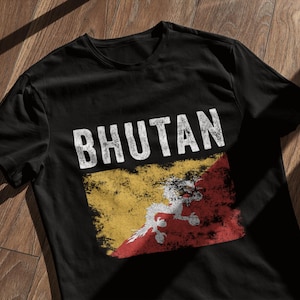 Bhutan Flag Distressed - Bhutanese Flag T-Shirt