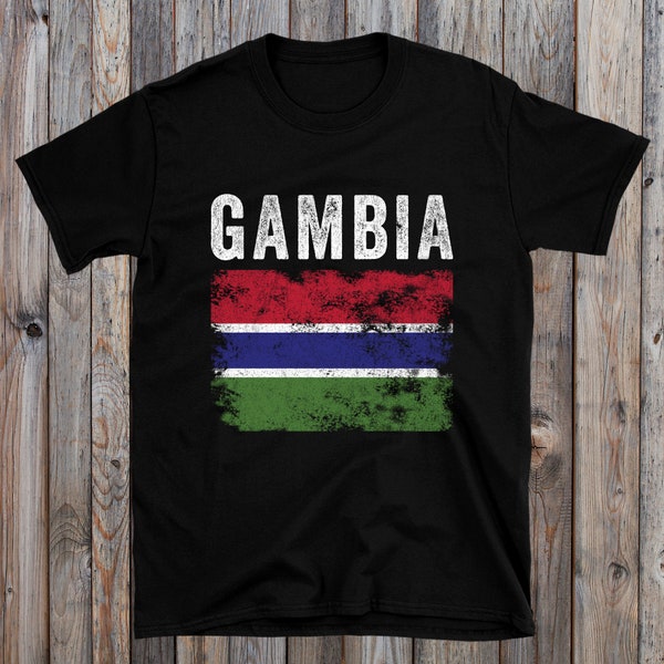 Gambia Flagge Distressed - Gambian Flag T-Shirt