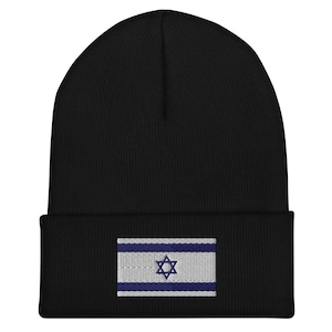 Israel Flagge Beanie - Bestickte Wintermütze
