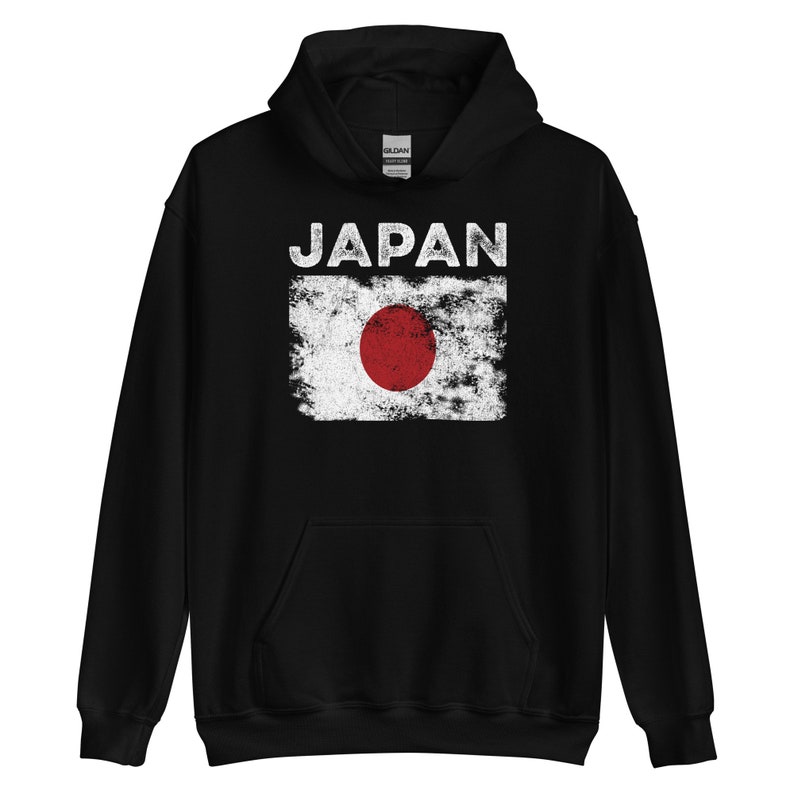 Japan Flag Distressed Japanese Flag Hoodie Etsy