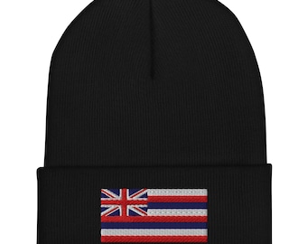 Hawaii State Flag Beanie - Embroidered Winter Hat