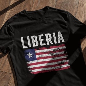 Liberia Flag Distressed - Liberian Flag T-Shirt
