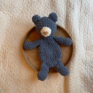 Bear Snuggler, Crochet Snuggler, Crochet Lovey, Handmade Teddy Bear, Crochet Animal Toy, Kids Birthday Gift, Heirloom Gift, Baby Shower Gift