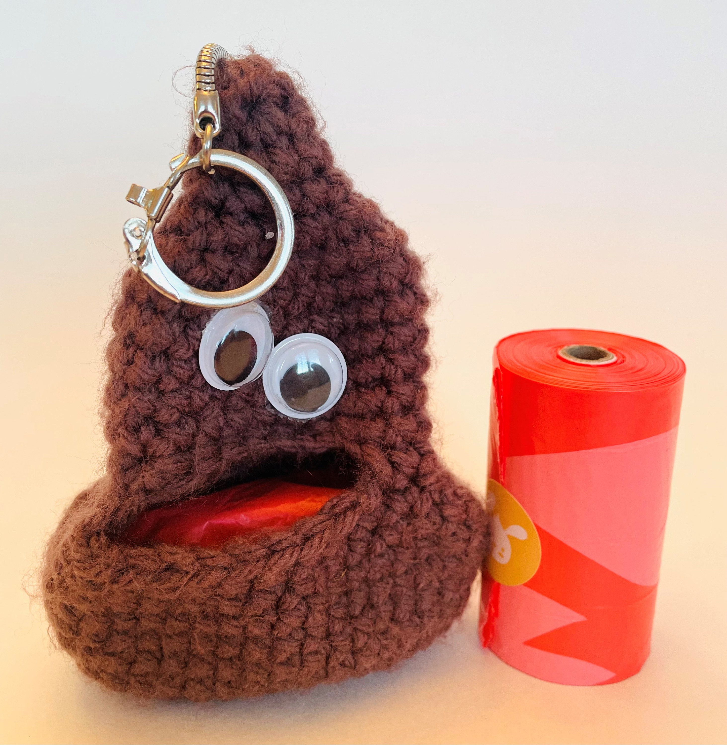 Crochet Poop Bag Holder Dog Waste Bag Holder Dog Poop Emoji Etsy