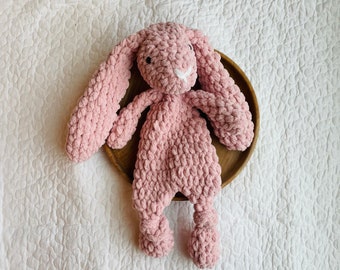 Bunny Snuggler, Crochet Snuggler, Crochet Lovey, (Made to Order), Crochet Animal Toy, Kids Birthday Gift, Heirloom Gift, Baby Shower Gift