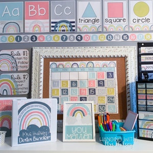 Boho Rainbow Classroom Decor Bundle