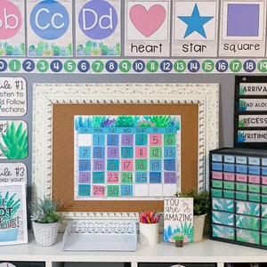 Welcome your students with a fun succulent and cactus themed bulletin  board! It matches the decor… | Classroom themes, Kindergarten classroom, Classroom  decorations