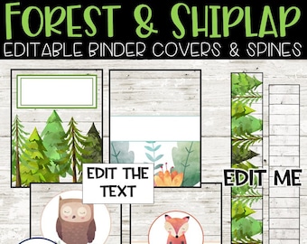 Forest Binder Covers and Spine Labels