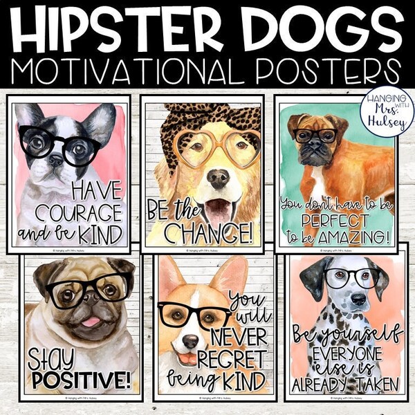 Hipster Dogs Motivational Posters