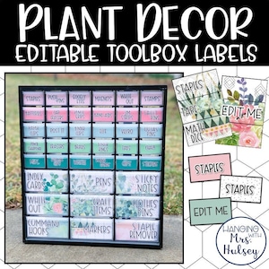 Plant Teacher Toolbox Labels - Plant Class Decor - Plant Decor - Plant Classroom