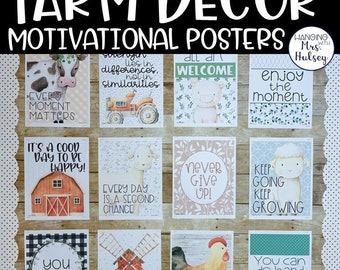 Farm Motivational Posters -  Farm Classroom Decor - Farm Posters - Farm Class Decor