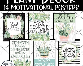 Plant Decor Motivational Posters -  Plant Classroom Decor - Plant Posters - Plant Class Decor