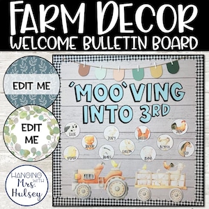 Farm Welcome Back to School Bulletin Board - Farm Classroom - Farm Class Decor