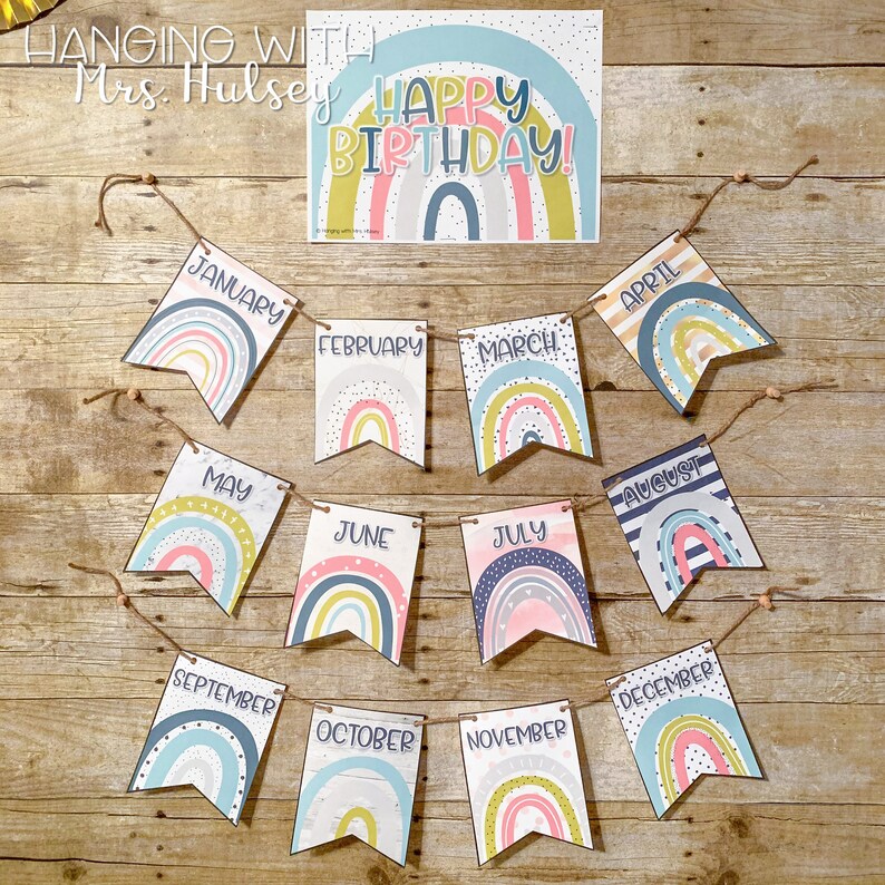 Boho Rainbow Classroom Decor Bundle Etsy