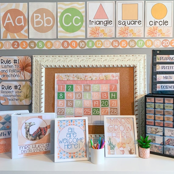 Boho desert classroom decor bundle etsy