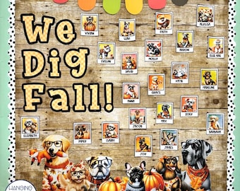 Fall Bulletin Board: Hipster Dog Classroom Decor (PowerPoint)