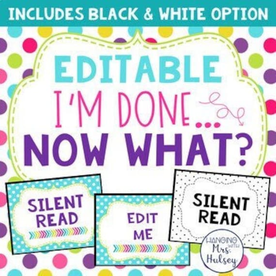 Editable Classroom Posters: Early Finisher Activities (Digital Download)