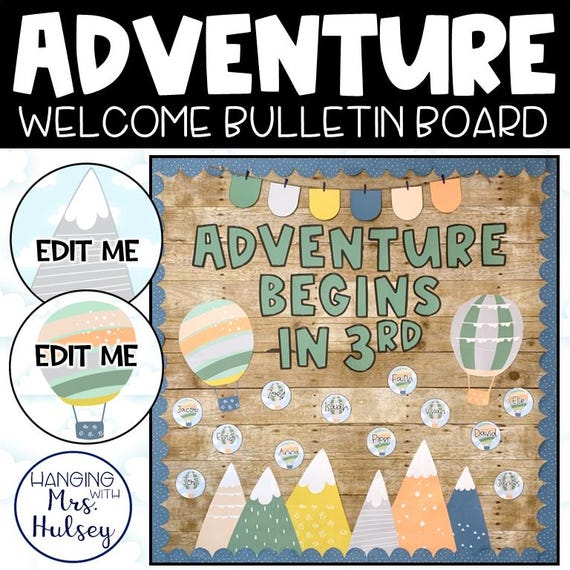 Adventure Classroom Bulletin Board: Welcome Back to School Decor