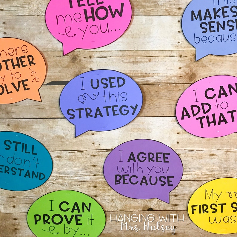 Math Talk Bulletin Board Bundle Etsy