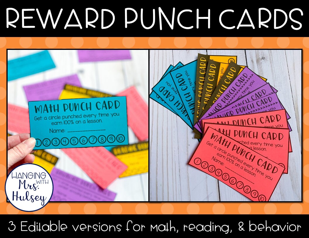 ONEDONE Punch Cards (Pack of 200) Reward Punch Cards for Classroom Behavior  Incentive Awards for Kids Students Teachers Home Classroom School Business