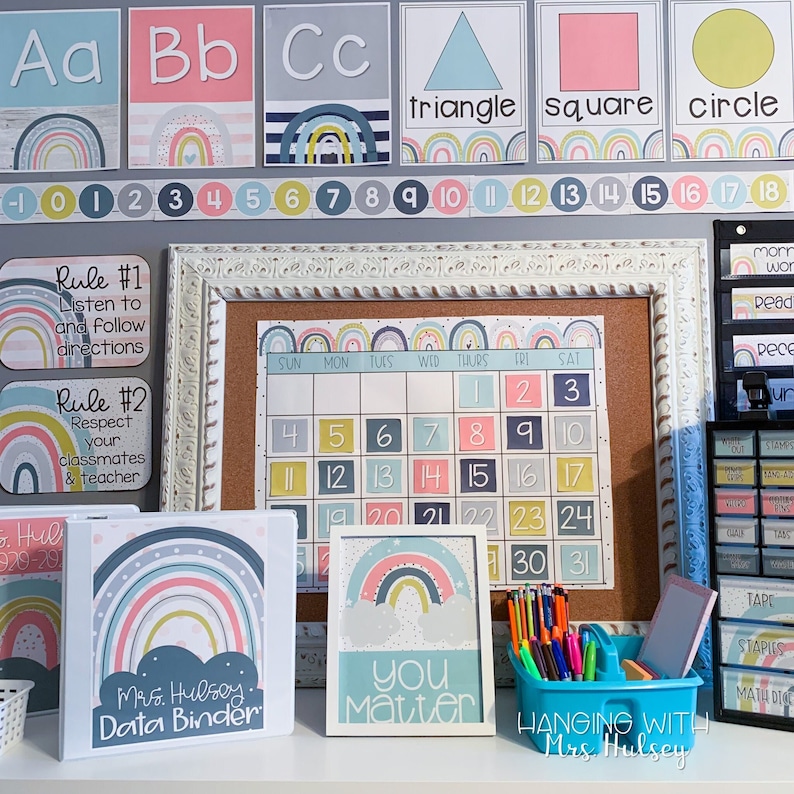 Boho Rainbow Classroom Decor Bundle Etsy UK