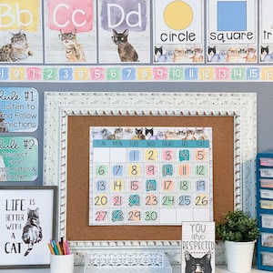 Hipster Cat Classroom Decor Bundle