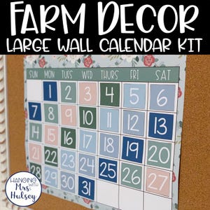 Kalender grote boerderij - klaskalender - decoratie boerderij - klaslokaal boerderij - thema boerderij klas - kalender boerderij - decoratie boerderij