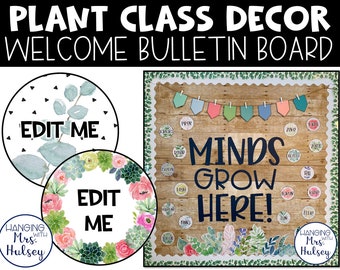 Plant Farmhouse Welcome Back to School Bulletin Board