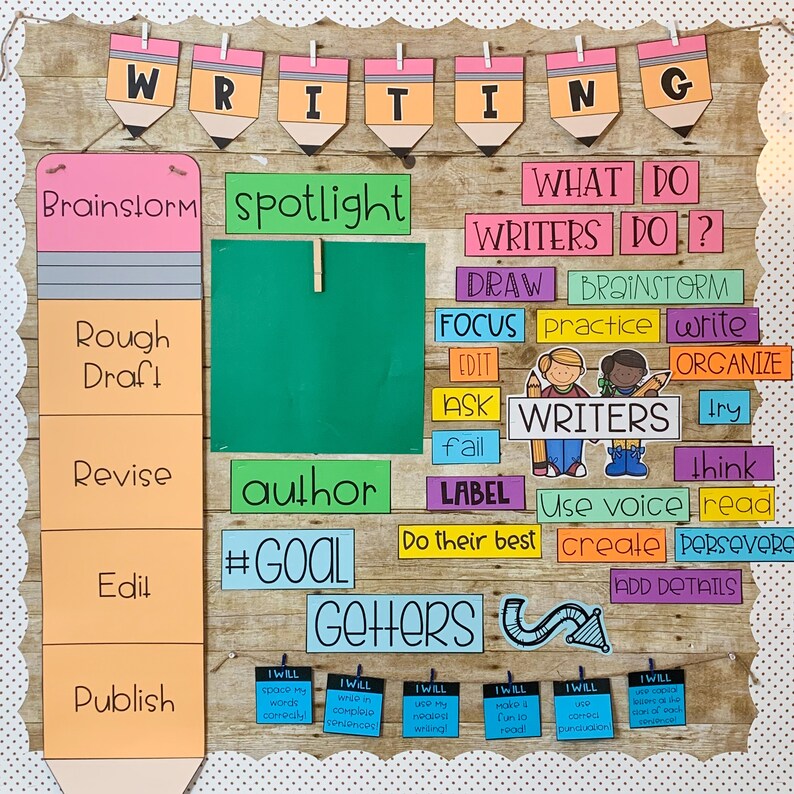 The Writing Process Bulletin Board Writing Bulletin Board Etsy