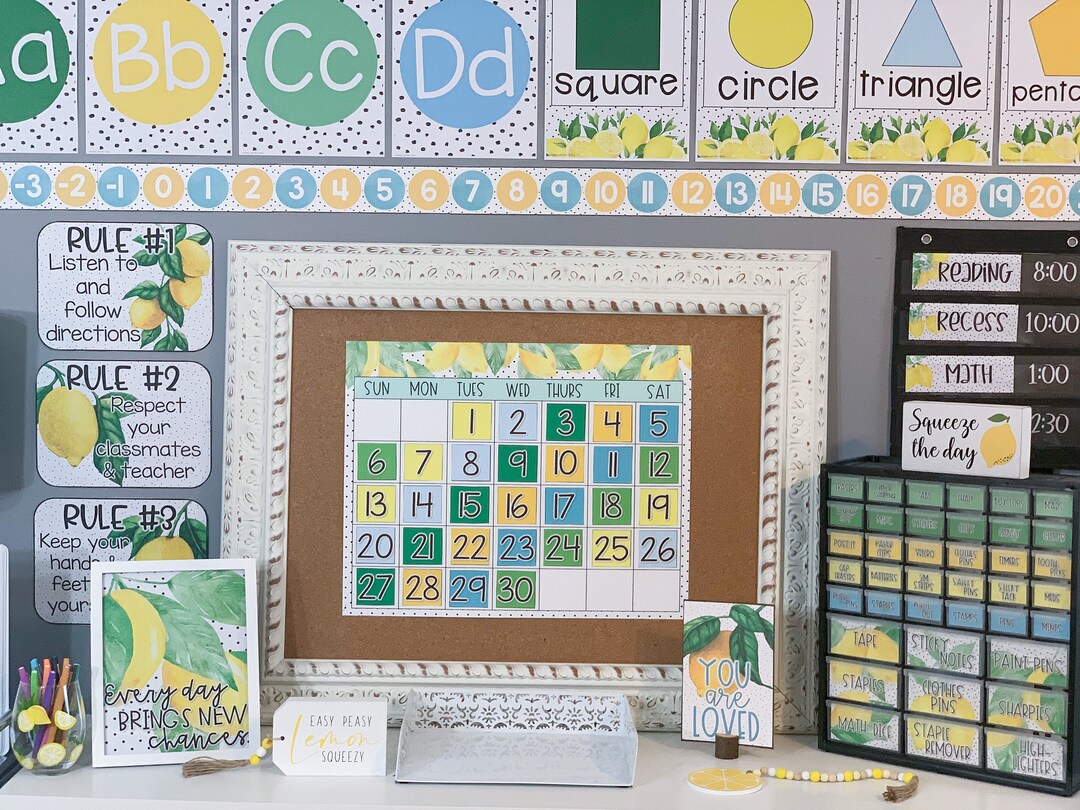 Lemon Classroom Decor Bundle Etsy