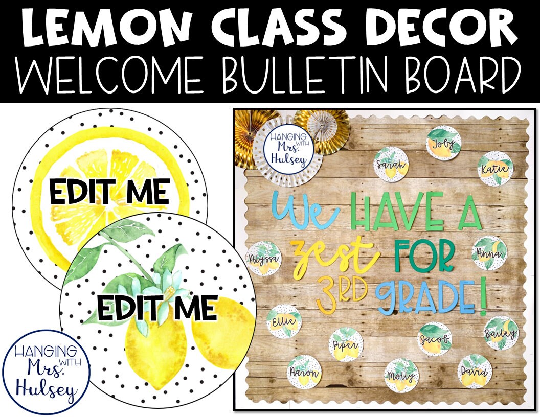 Lemon Welcome Back to School Bulletin Board - Etsy