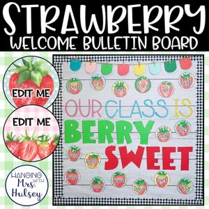 Strawberry Welcome Back to School Bulletin Board - Strawberry Class Decor - Strawberry Bulletin Board - Strawberry Classroom