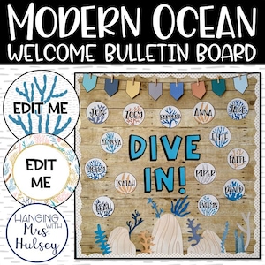 Ocean Welcome Back to School Bulletin Board - Ocean Classroom - Ocean Decor - Ocean Classroom Decor - Classroom Decor