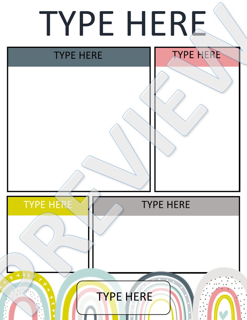 Boho Rainbow Class Newsletter Templates: Editable Classroom Decor - Etsy