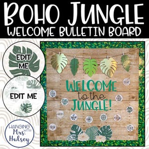 Jungle Welcome Back to School Bulletin Board - Jungle Classroom Decor - Jungle Decor