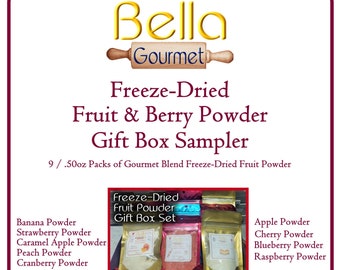 Freeze-Dried Fruit Powder Gift Set - 9 Bags of Freeze-Dried Fruit and Berry Powders Included - Beautiful Gift Set Box Organic Holiday Gifts