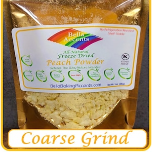 Natural Freeze Dried Peach Powder  100% All-Natural - Natural Fruit Powder - Perfect for Baking, Oatmeal, Ice Cream Topping, Pancakes