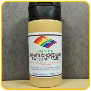 Natural White Chocolate Awesome Sauce, Use for Dipping, Ice Cream Topping, Lattes, Hot Cocoa, Shakes, Baking, Desserts, Natural Ingredients