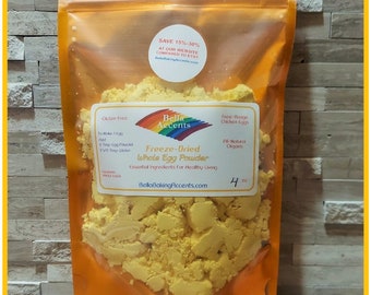 Whole Egg Powder - Organic - 1 Ingredient Eggs, Perfect Scrambled Eggs, Baking Recipes - Cat Allergies, All-Natural Freeze-Dried Egg Powder