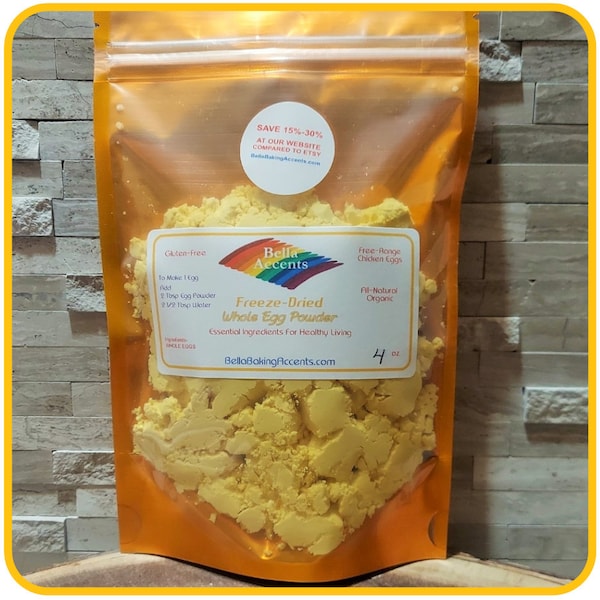 Whole Egg Powder - Organic - 1 Ingredient Eggs, Perfect Scrambled Eggs, Baking Recipes - Cat Allergies, All-Natural Freeze-Dried Egg Powder