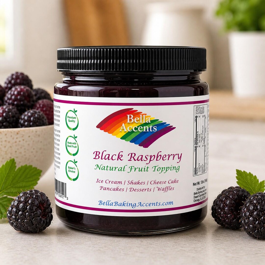 Bella Accents Black Raspberry Fruit Topping Rich Baked Dessert Sauce ...