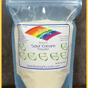 Natural Sour Cream Powder - All Natural Ingredients for Baking, Cooking - Dips Marinades Baking Recipes Cooking Recipes - Kitchen Supplies