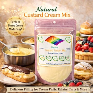 Mélange de crème pâtissière naturelle Crème pâtissière gastronomique Garniture pour desserts sans gluten Ingrédients de cuisson crémeux