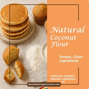 Farine de noix de coco naturelle Bella Accents - Farine de cuisson sans gluten, faible en glucides et adaptée aux cétos pour biscuits, crêpes, pains et plus