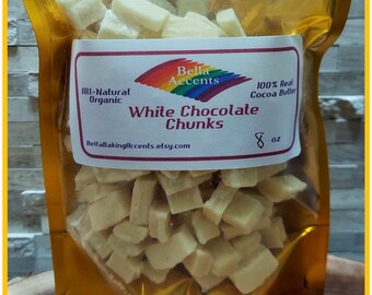 Organic White Chocolate - Large Chunk - Melting White Chocolate Chunks - Creamy, Smooth Texture - All-Natural White Chocolate Holiday Baking