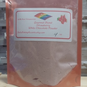 Strawberry White Chocolate Powder - Deliciously Sweet - Use In Baking, Drinks, and Mixing - Cookies - Cakes - Cupcakes - Hot Chocolate